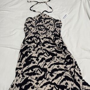 Old Navy Strapless Black and Cream Dress
